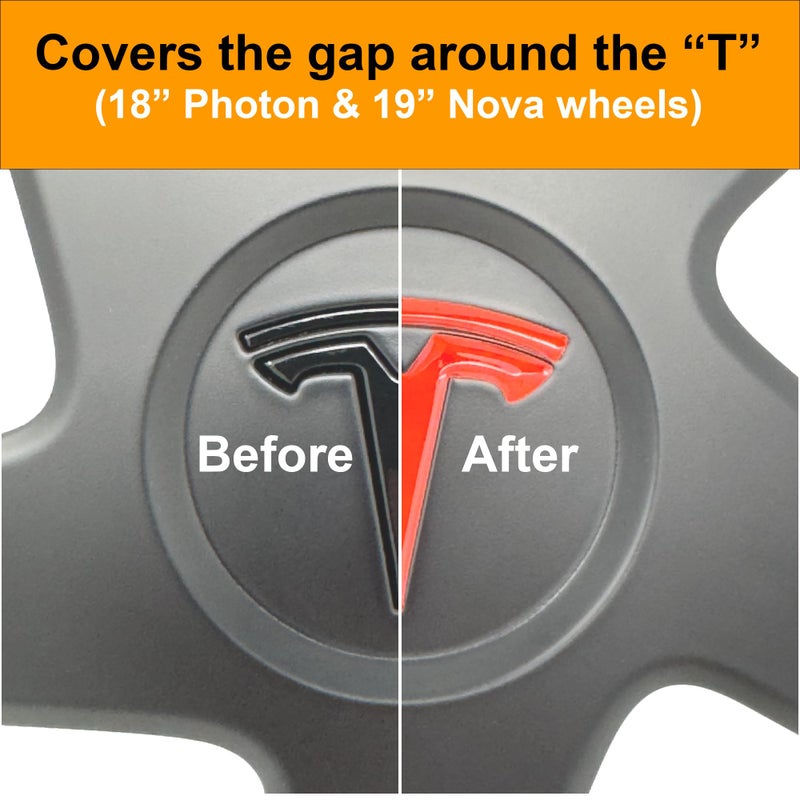 Custom Cut Graphics Wheel Decals for Tesla Refresh (Highland) Model 3 (2024 to Current), 18-in Photon & 19-in Nova, 5-pc Set (Carbon Fiber) - Image 3